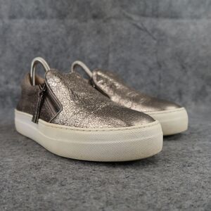 Steve Madden Shoes Womens 7 Sneaker Fashion Lifestyle Zip Metallic Platform Gray